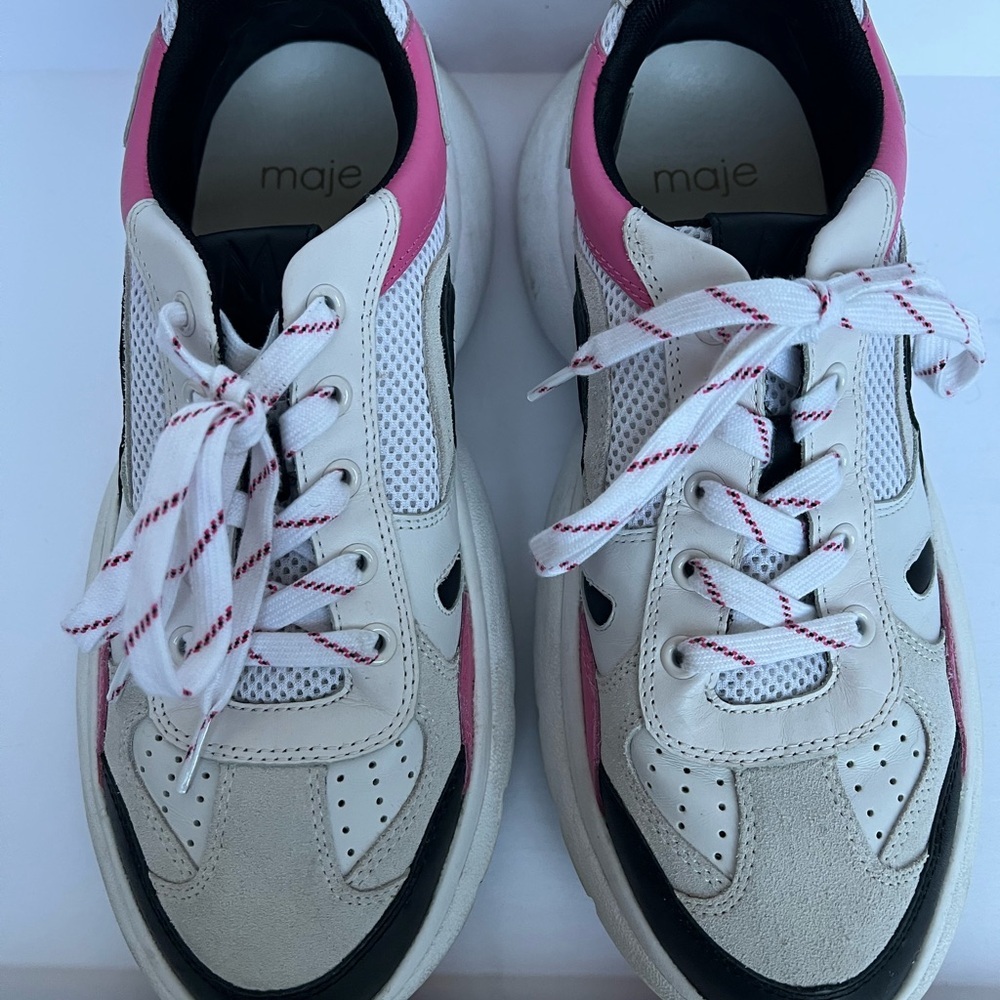 Maje Paris Urban Leather Chunky Sneaker - Picture 2 of 10
